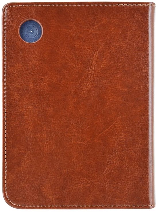 Luxe Sleepcover Geschikt voor Tolino Shine 4 Hoes Cognac Bruin van Luxe — afbeelding 5