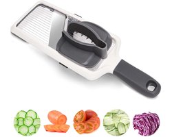 Rivv Mandoline Groentesnijder - Verstelbare Groenteschaaf - RVS Snijblad - Voor Komkommer, Wortel, Tomaat & Kool - Keuken Snijhulp