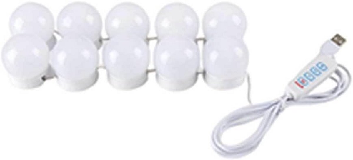 Set van 10 LED Verlichting Strips voor Kaptafel Spiegel - Dimbaar Make-up Licht