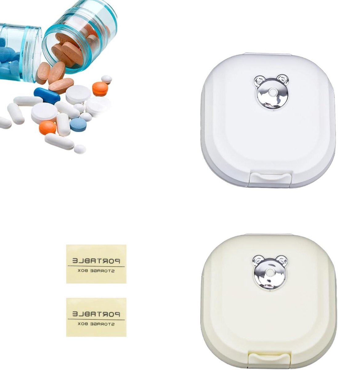 Tabletten Organizer - 2 Stuks - 7 Dagen - Draagbare Mini Disenser - Pillen - Vitaminen - VisolieCapsules - Klein - Dubbellaags - Medicijnhouder.