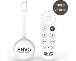Envo Android TV Dongle 4K – 16GB Streaming Box met WiFi & Bluetooth – Google Assistant – Netflix, Prime, Videoland, Disney+ en meer!