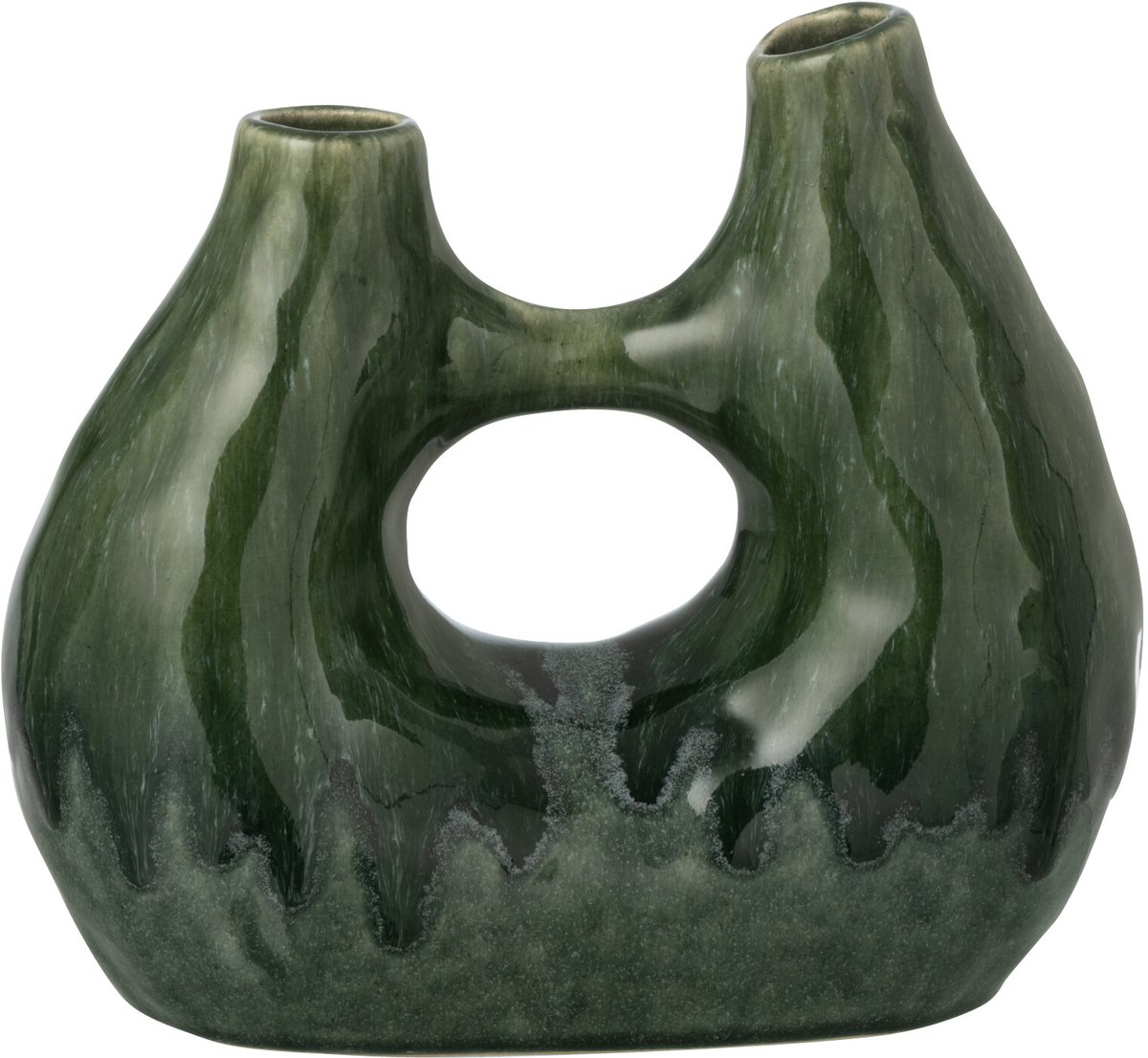 J-Line vaas Jeanne - steengoed - groen - medium