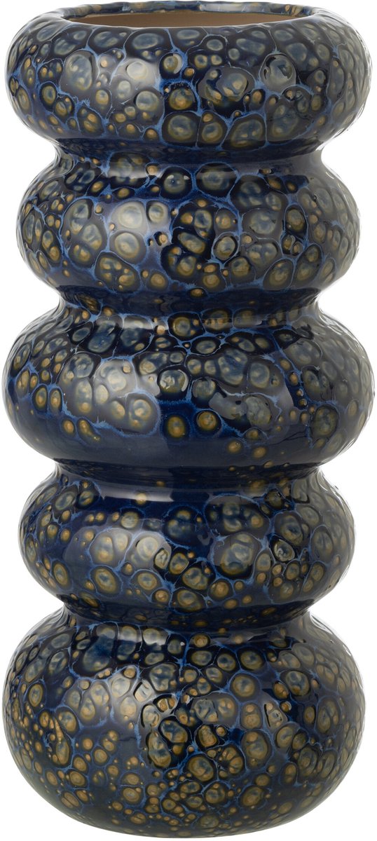J-Line vaas Ringen - porselein - donkerblauw - large