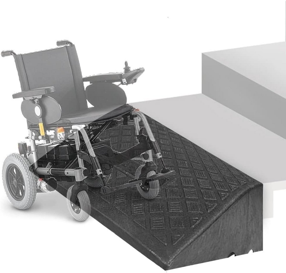 Stevige Rubberen Drempelhelling voor Rolstoel en Scooter - Antislip Stoeprand Oprit