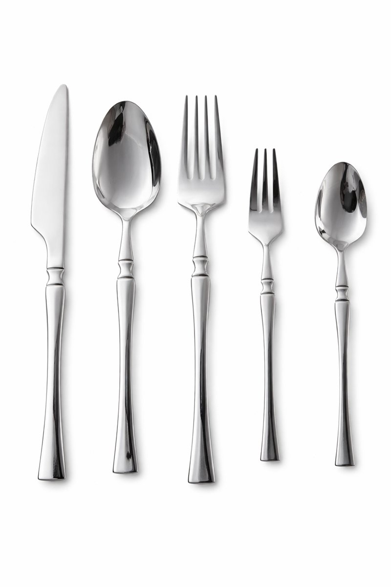 30-delige Bestekset Modern- Spigel- Glanzend Zilver Roestvrij Staal/ Edelstaal- Lichtgewicht- 6 Messen, 6 Vorken, 6 Lepels, 6 Dessertlepels, 6 Dessertvorken - Vaatwasserbestendig