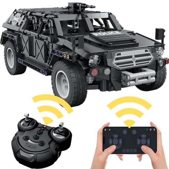 CaDA Bricks C51207W SWAT Terreinwagen Classic and Speed bouwset | Racing champions auto modelbouw | Educatief creator constructie speelgoed bouwpakketten voor kinderen & volwassenen | RC accu niet geschikt voor Lego | Technic bouwdoos 561 bouwstenen