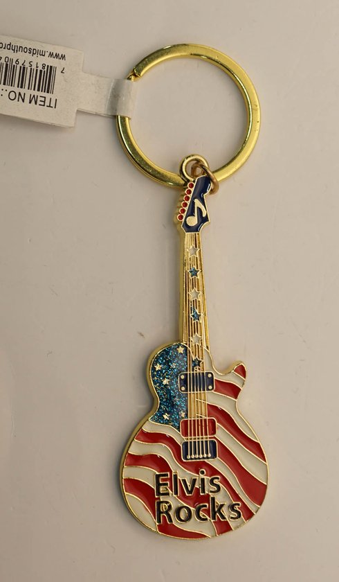 Sleutelhanger Elvis Presley gitaar - sleutelhanger Elvis Presley gitaar King of Rock and Roll - official licensed product Elvis Presley sleutelhanger - keyring Elvis - Elvis artikelen