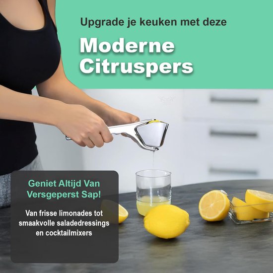 Rivv Handmatige Citruspers RVS - Grote Professionele Citruspers - Extra Brede Perskop - Ergonomische Handpers voor Citroen, Limoen & Sinaasappel van Rivv — afbeelding 3
