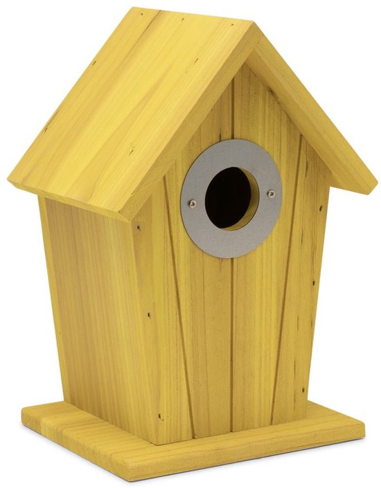 Gifts4Nature Nestkast - 32mm - Nestkastje voor o.a. Koolmees, Boomklevers & Mussen - Houten Vogelhuisje - FSC-gecertificeerd - Geel