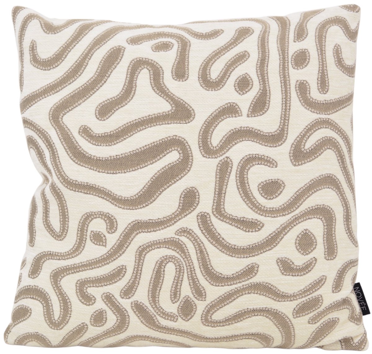 NOVÉE Chenille Flow Crème Kussenhoes | 45 x 45 cm | Velvet/Polyester