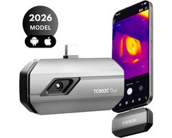 TOPDON TC002 Duo – Warmtebeeldcamera – 256x192 IR Resolutie – 20~550℃ Warmte zicht– USB-C Aansluiting – Verlengkabel & Telefoonhouder – Geschikt voor Android, IOS & Windows