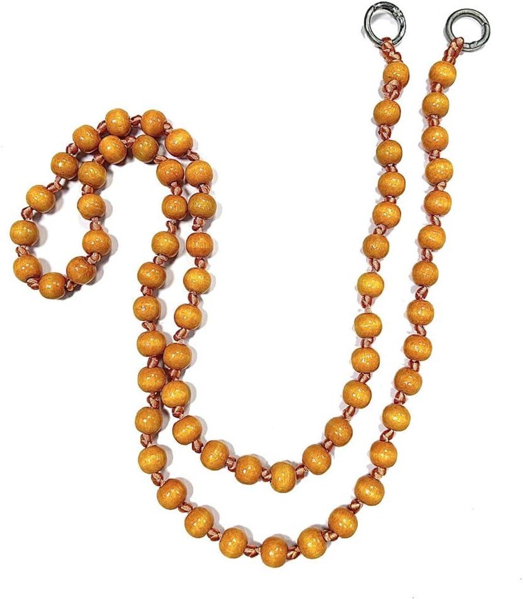 Telefoonkoord met houten kralen, 120 cm, kleurrijk design, anti-verlies telefoonketting