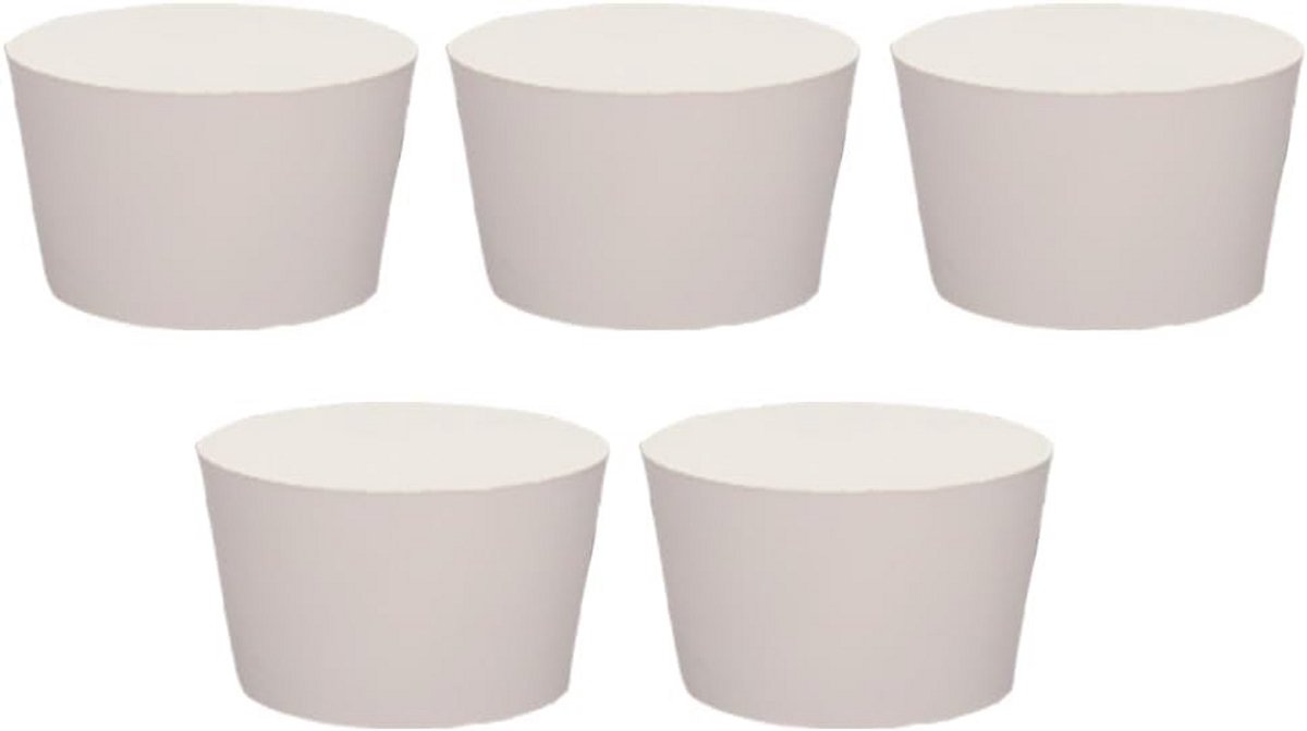 5x Set Taps Toelopende Rubberen Stoppen voor Afdichting - Massieve Schroefdop voor Flessen en Gaten (37x28x30mm)