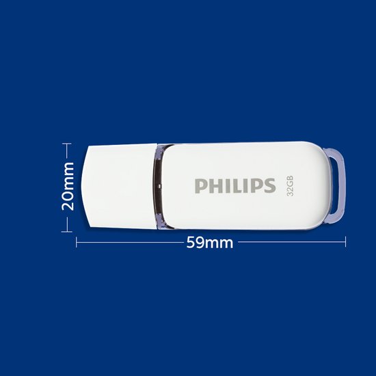 Philips USB stick 2.0 32GB - Snow - Grijs - 3 stuks - FM32FD70E