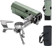 ZYLARO Réchaud de Camping Premium - Réchaud à Gaz Pliable Camping - Réchaud à Gaz Portable - 2600 W - Vert