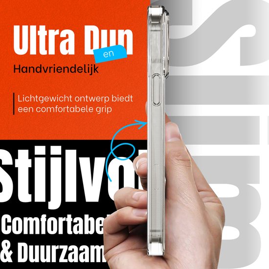 My Case iPhone 15 Pro Max Case Coque transparente résistante aux chocs