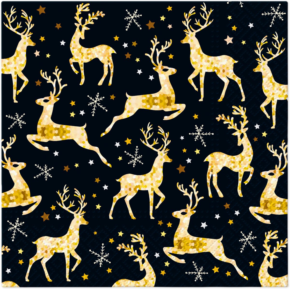 PAW Lunch servetten - Golden Reindeer Charm
