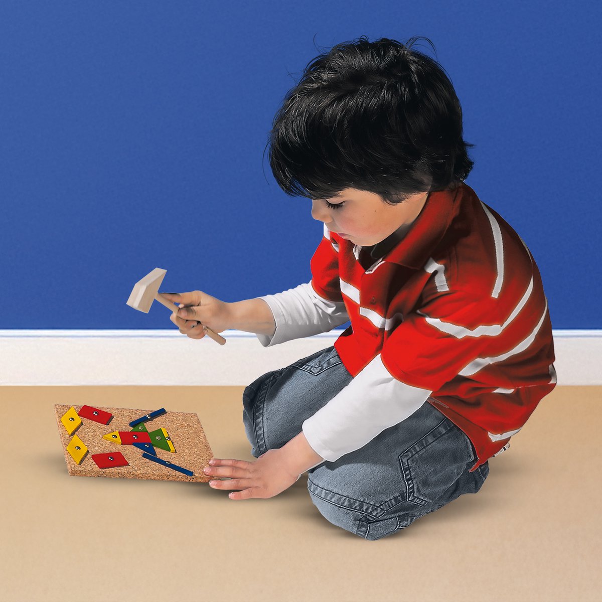 SES Creative - Hamertje Tik - Original - Montessori Speelgoed - originele set met basisvormen - Knutselen — afbeelding 5
