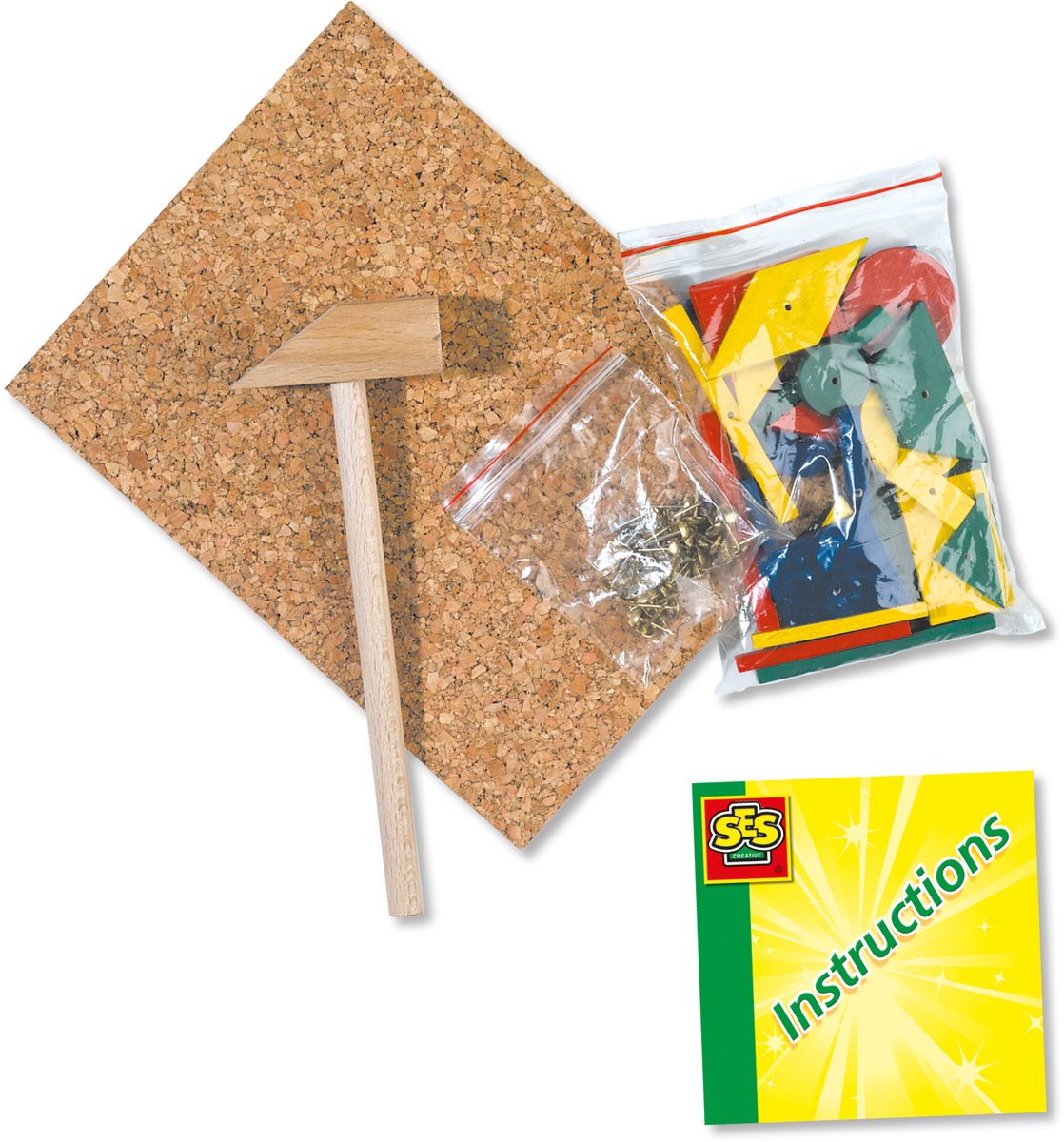 SES Creative - Hamertje Tik - Original - Montessori Speelgoed - originele set met basisvormen - Knutselen — afbeelding 2