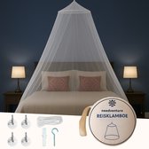 needventure® Klamboe Voor Thuis en Op Reis - Muskietennet - Reisklamboe - 1 en 2 Persoons Klamboe Tent - Muggennet - Inclusief Compacte Draagtas - Met Klamboe Kleefhaakjes en Ophangset - Travel Klamboe
