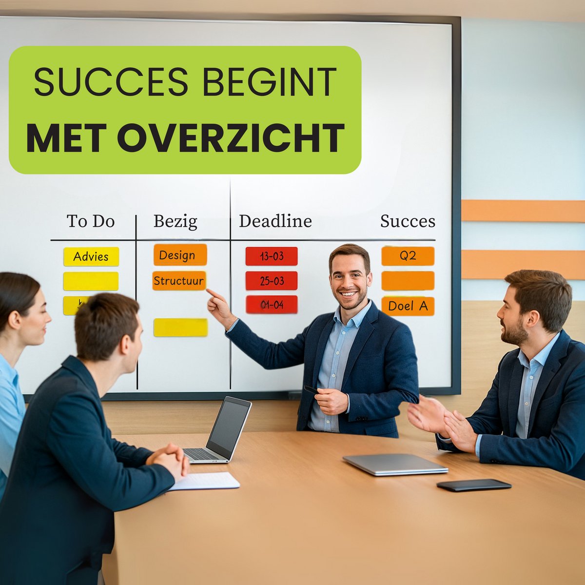 Huysplan® - Scrum Magneten - 36 stuks - 3 zwarte magnetische stiften met wisser - Voor Whiteboard, Magneetbord, Memobord of Magnetisch Tekenbord – Herschrijfbare Magneten op Koelkast - 8 cm Breed x 3cm Lang - 9 Kleuren - Magnetische labels — afbeelding 5