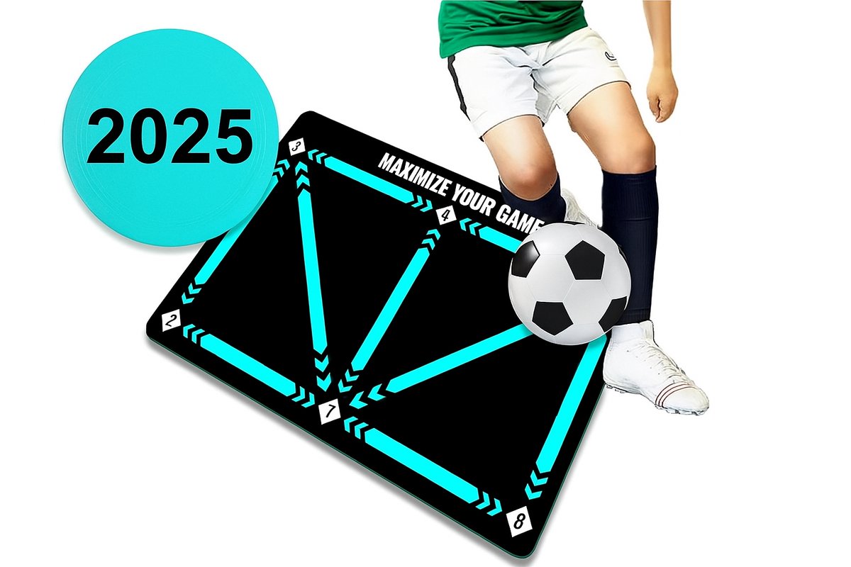 Voetbal Trainingsmat - Dribbelmat - Voetbal Training Mat met Sokken - Voetbaltrainingsmateriaal - Voetbal Trainingsmateriaal - Voetbal Training - Voetbal Spullen - VoetbalDribbelen - Incl. trainingsvideo en sokken - 40x60 cm - Opvouwbaar