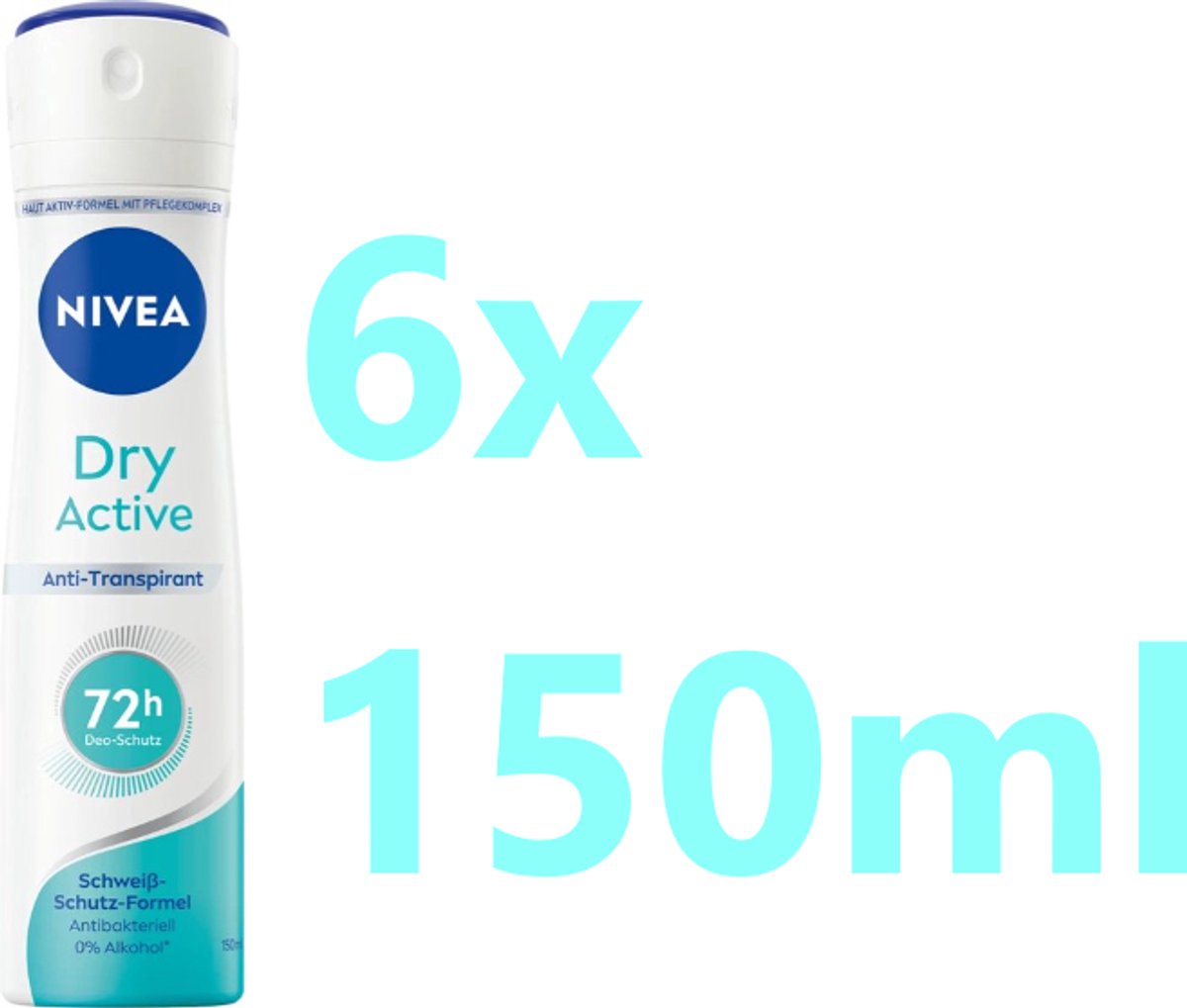 Nivea deospray - Dry Active - 150ml - Voordeelverpakking 6 stuks