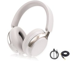 Gloovon® Draadloze Koptelefoon - Active Noise Cancelling (ANC) & Bluetooth 5.3 - 24 Uur Batterijduur - Inklapbaar Over Ear Design - Zilver