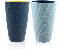 Tandenborstelhouder en Mondspoelbeker Set -2 Stuks, Nordic Design, Badkamer Accessoires voor Volwassenen en Kinderen-blauw