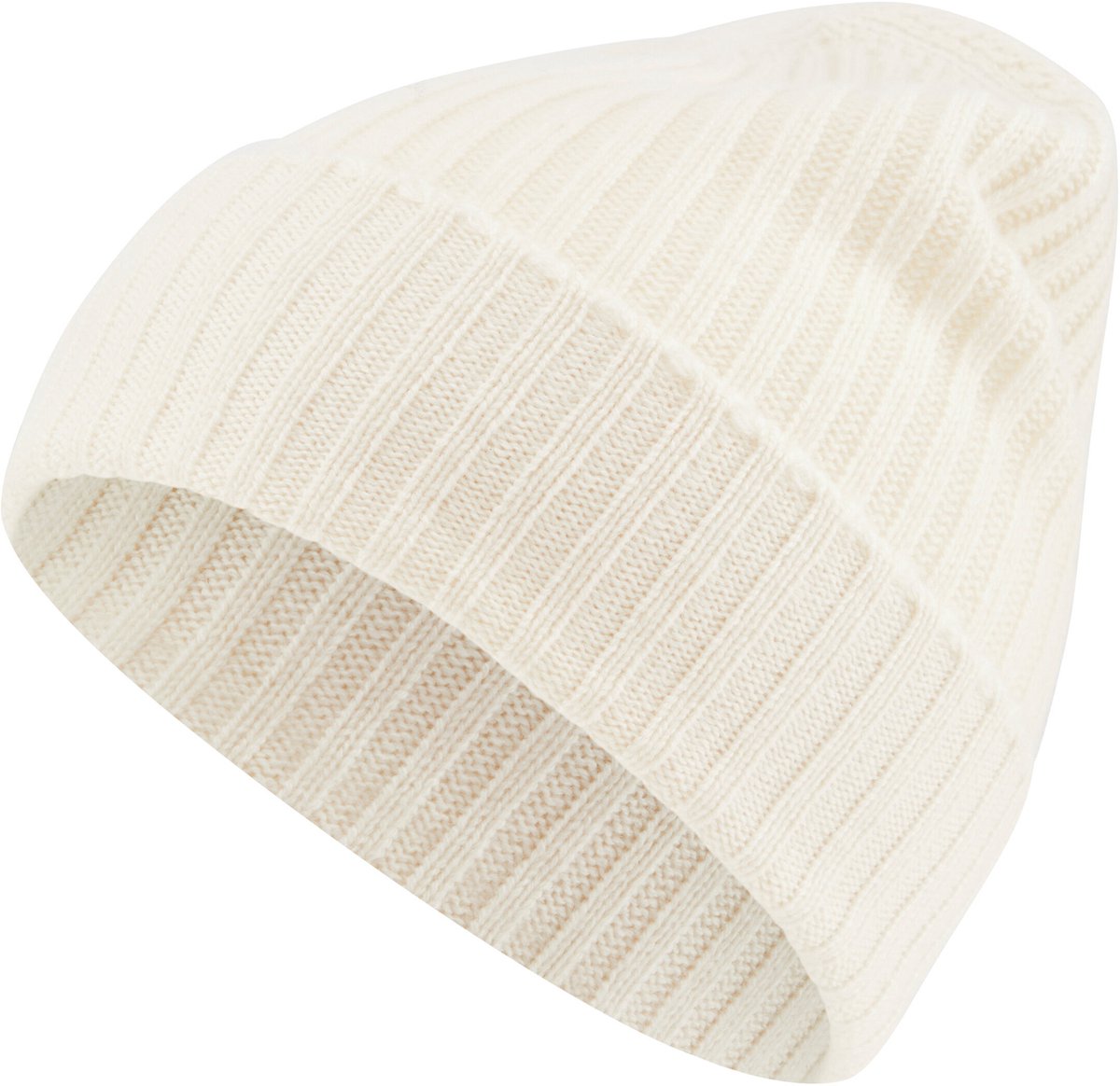 Unisex Basic Ribbed sneldrogend warm kasjmier muts unisex off-white - maat 2040