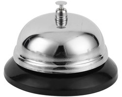Skynzor - Winkel Bel - Tafel Bel - Hotel Reception Bell - Tafelbel - Hotelbel - Receptiebel - Reception Bell - Table Bell - Balie Bel Bel - Tafelbellen - Service Bel - Desk Bell - Rvs - Zilver - voor Restaurant, Hotel, Receptie