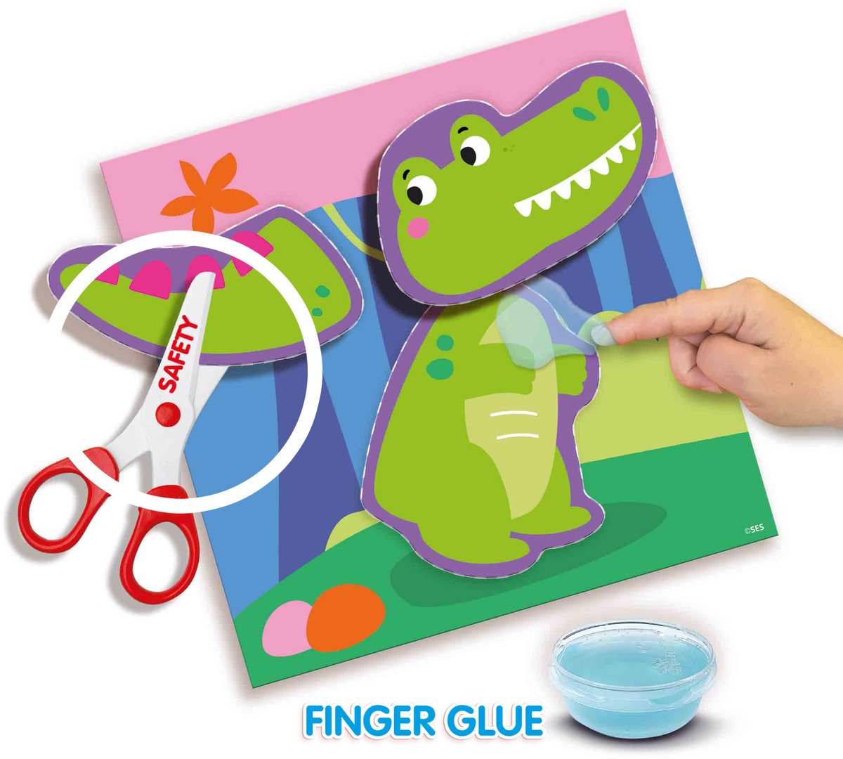 SES Creative Ik Leer Knippen en Plakken met Kinderschaar - Vanaf 3 Jaar - Stickeren - Schoencadeautjes Sinterklaas — cadeau in Spellen & Speelgoed - foto 3