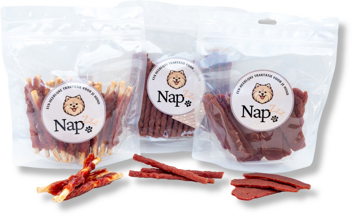 NapZZZ Hondensnack - Eend Combi Mix - Callogeen bar eend - Eendstick - Eend jerkey