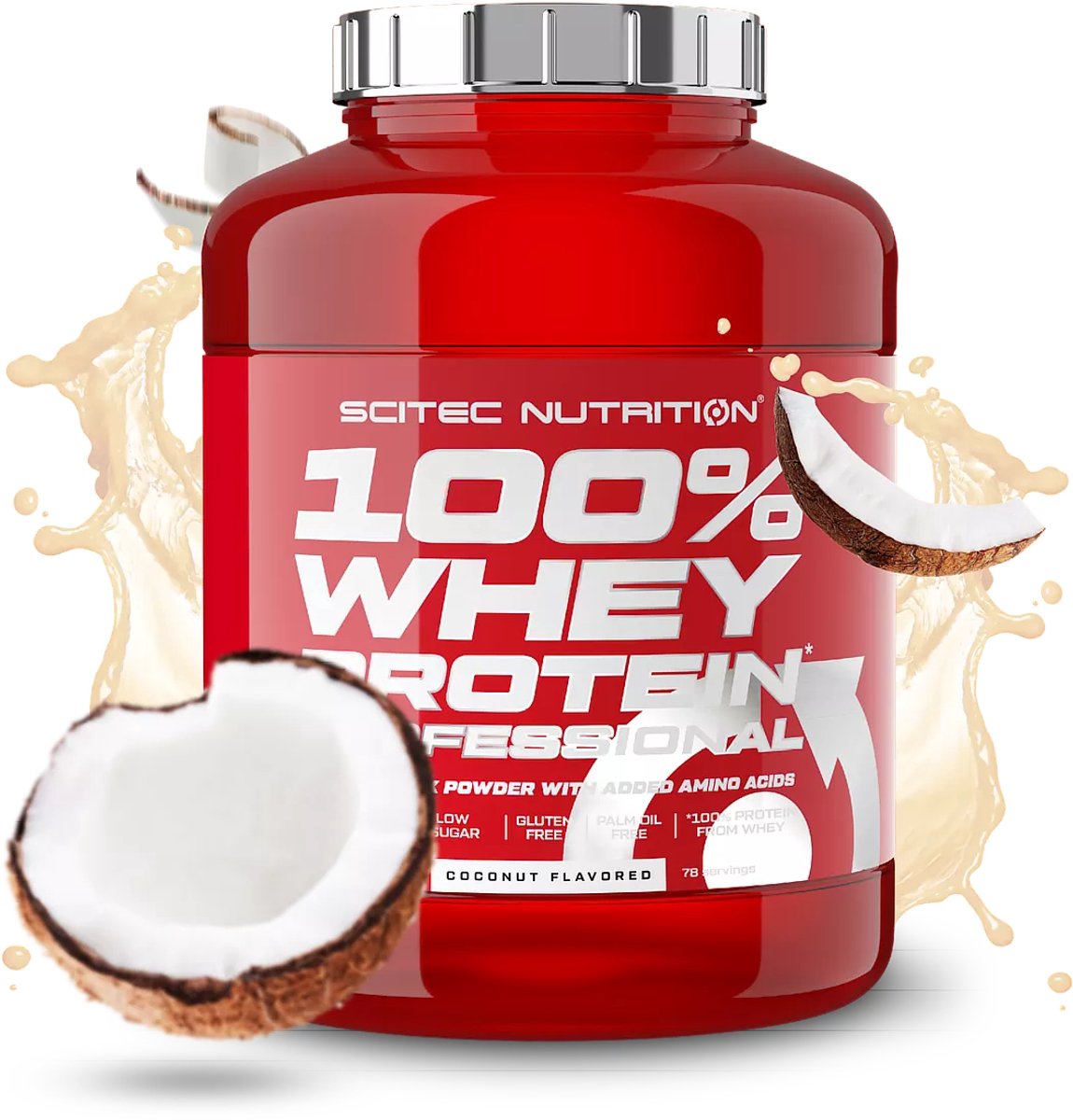 Scitec Nutrition® - 100% Whey Protein Professional (2350 gram - Coconut) - Kokos - 78 eiwitshakes - Premium proteine poeder - eiwitpoeder met aminozuren