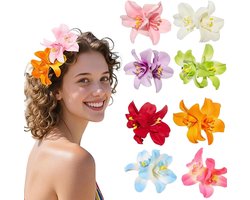 8x Haarklem bloem - Haarklemmen - Haarklem - Haarclips dames - Haarspelden - Haarclip - Haarspeld - Hawaii bloemen haarspelden - Kunstbloemenhaarspelden - Haaraccessoires - Haarspelden voor feest, bruiloft, Halloween, carnaval, maskerade, make-up