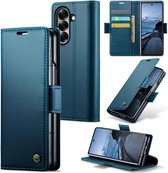 Zandarix Geschikt voor Samsung Galaxy Z Fold 7 - Lederen Flip Wallet - Kaartenvakken - Standfunctie - Magneet - Book Case Hoesje - Blauw