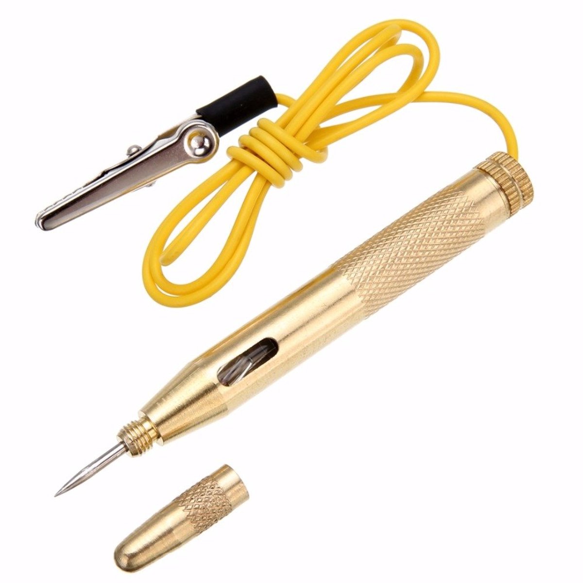 Spanning Tester - Voltage Detector - Elektrisch Testen - Flexibele Draad - 6-24V - Goud