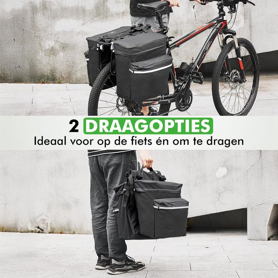 Travelhawk Fietstas - Fietstas Dubbel - Waterdicht Materiaal - 34L - Zwart - 600D Polyester - Fietstassen elektrische fietsen van Travelhawk — afbeelding 2