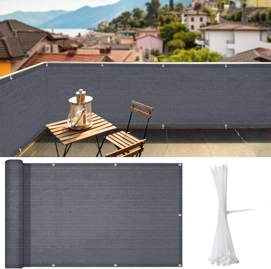 Balcony Protect Privacy Screens 85 x 600 cm Tuin Hek Panelen Balkonomspanningen, Balkonrand UV-bestendig, zonwering, ademend, scheurvast voor