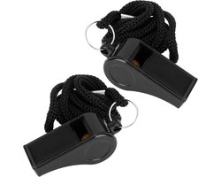 2 fluitjes - Perfect voor coaches en scheidsrechters - Sterk, helder geluid - Wordt geleverd met handige kabel - Geweldig voor sporttraining (zwart)