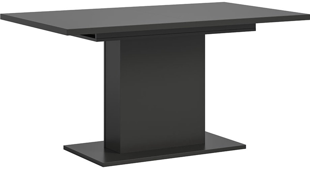 Motion eetkamertafel zuilpoot 90x150/190cm incl. 1 verlengblad grijs.