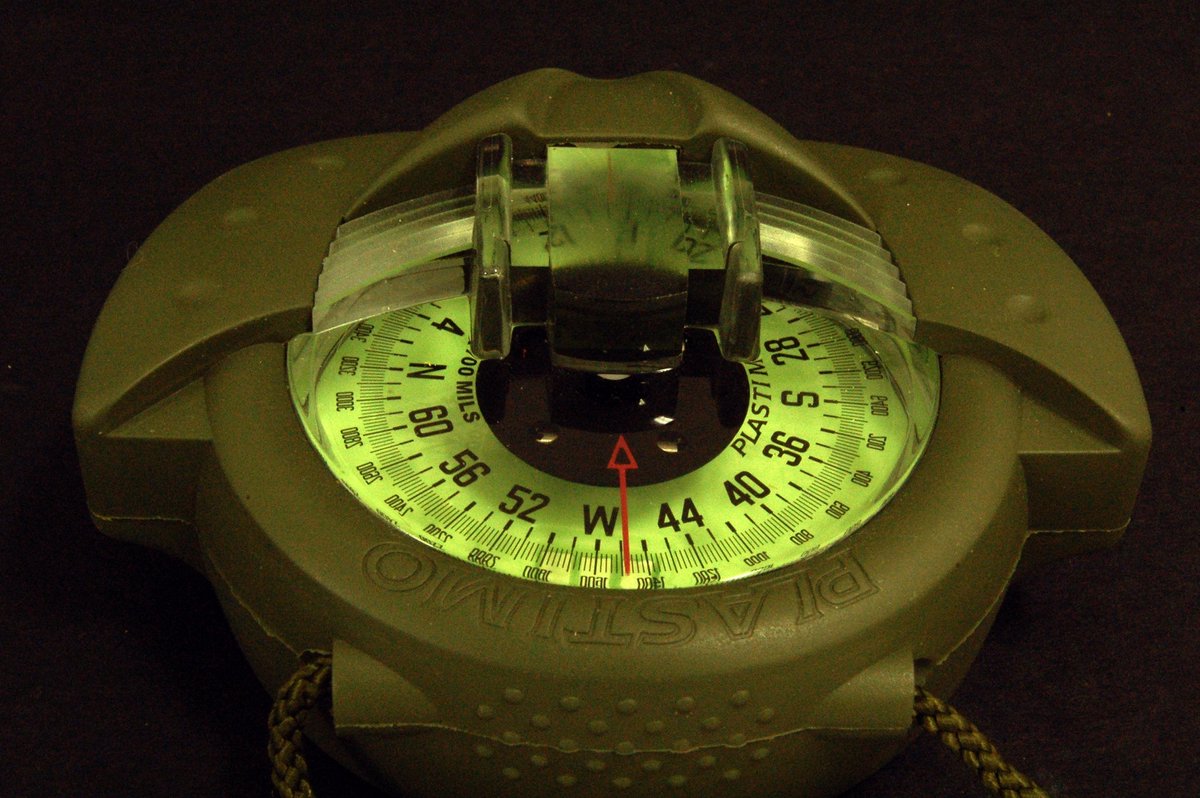 Plastimo kompas, geel, mills, glow in the dark verlichting