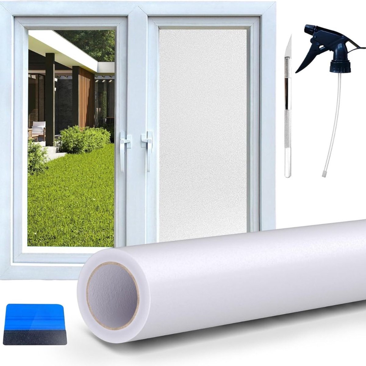 CLGP® Raamfolie Anti Inkijk - Zelfklevend - Badkamer - Wit