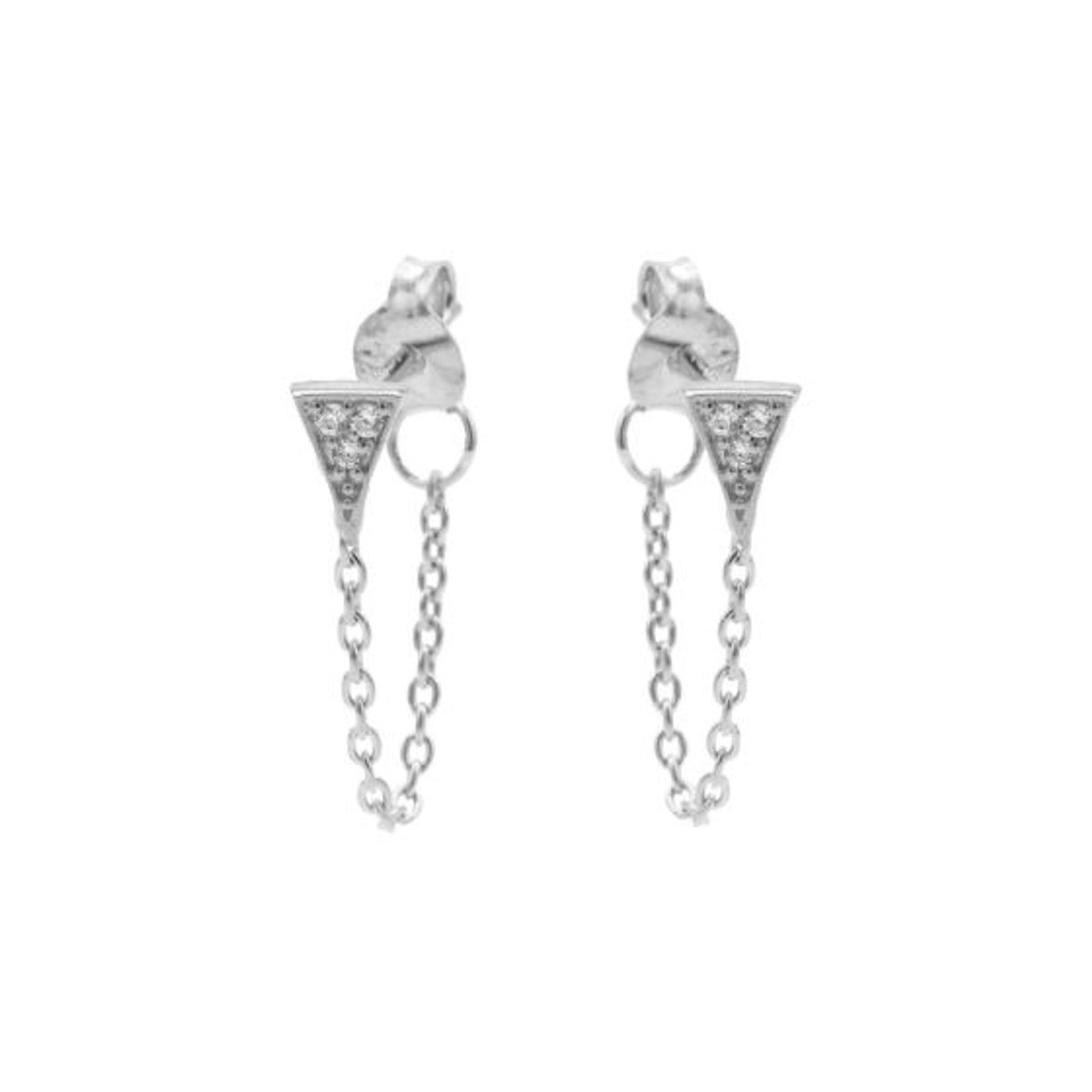 Karma Chain oorbel Triangle M2330 Zilver