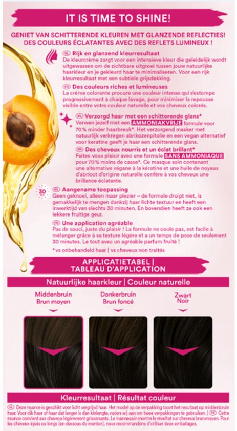 Palette Perfect Gloss: rijke kleur met glanzend resultaat. Met abrikozen, haarkleuren en gebruiksaanwijzing.