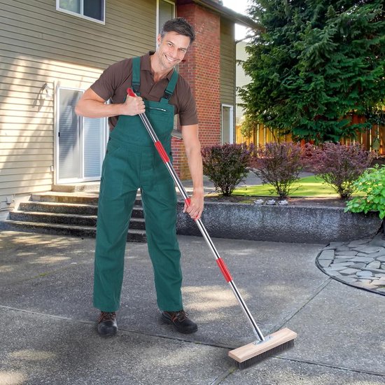 Telescope Handle Steel Wire Broom - Effective for Removing Weeds, Moss, and Stubborn Stains in Your Patio, Terrace, or Garden (145cm) — afbeelding 2