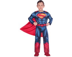 foto van Superman Kostuum Jongens - Classic - Origineel Kostuum - Verkleedkleren Jongens - Maat 128