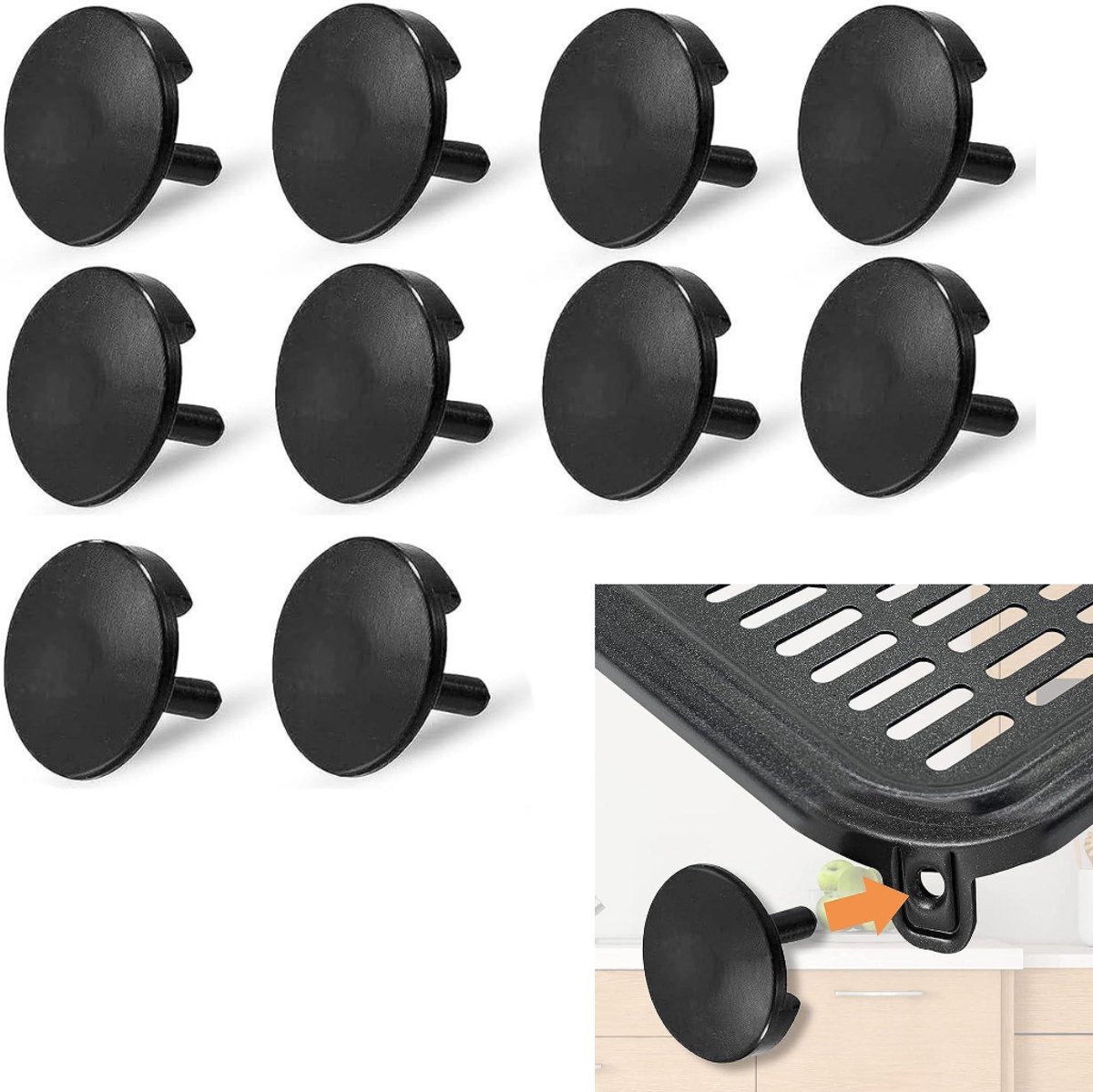 10 stuks - Airfryer voetkussentjes - Airfryer vervangende bumper, airfryer beschermhoes 2 cm (zwart)