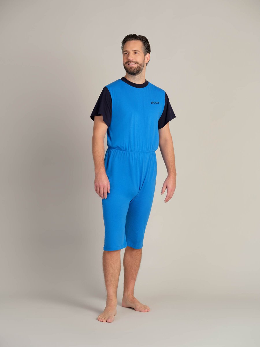 Goedkoopste Jersey hansop | Rugritssluiting | Korte mouw | Korte pijpen | Blauw| XXL