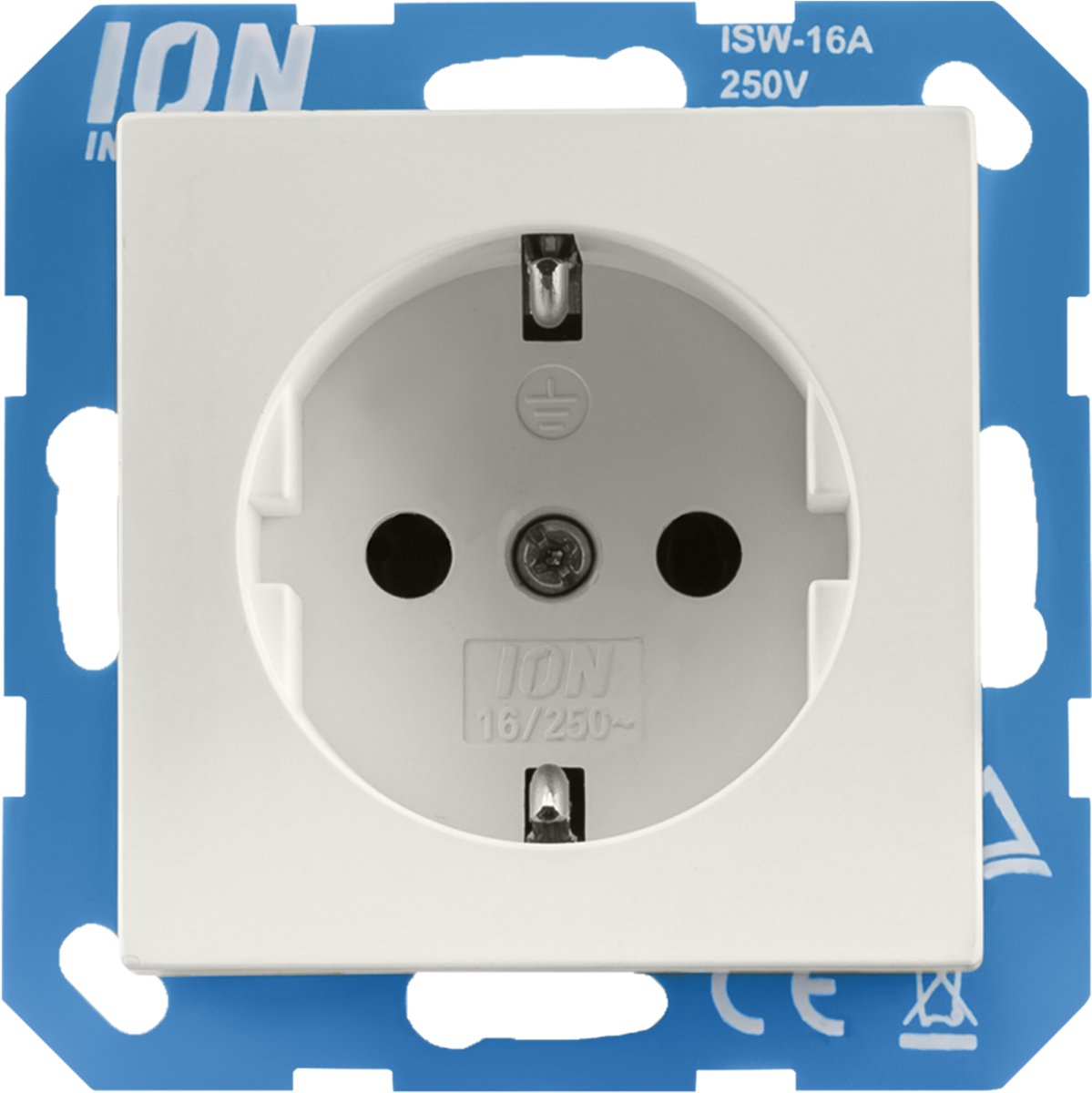 ION industries stopcontact met randaarde - V1/J1 alpin wit mat (10.100.015) - wandcontactdoos